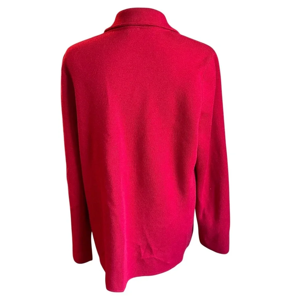 Talbots Petite Blazer Women's XLP Red Textured Knit‎ Blazer Cardigan Jacket